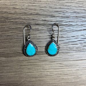 Sterling Silver Blue Drop Earrings
